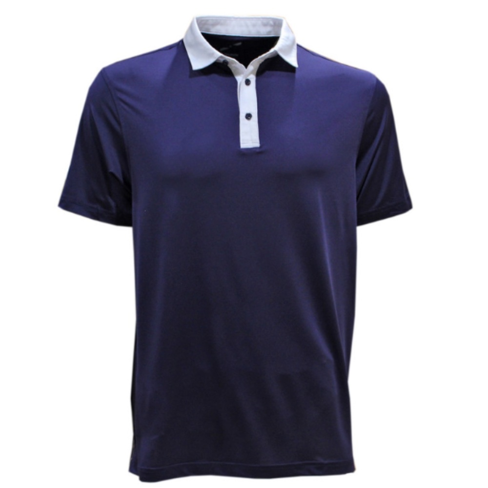 Head Golf Men's Two Tone Solid Polo Shirt Blue/White Performance Size Medium NEW
